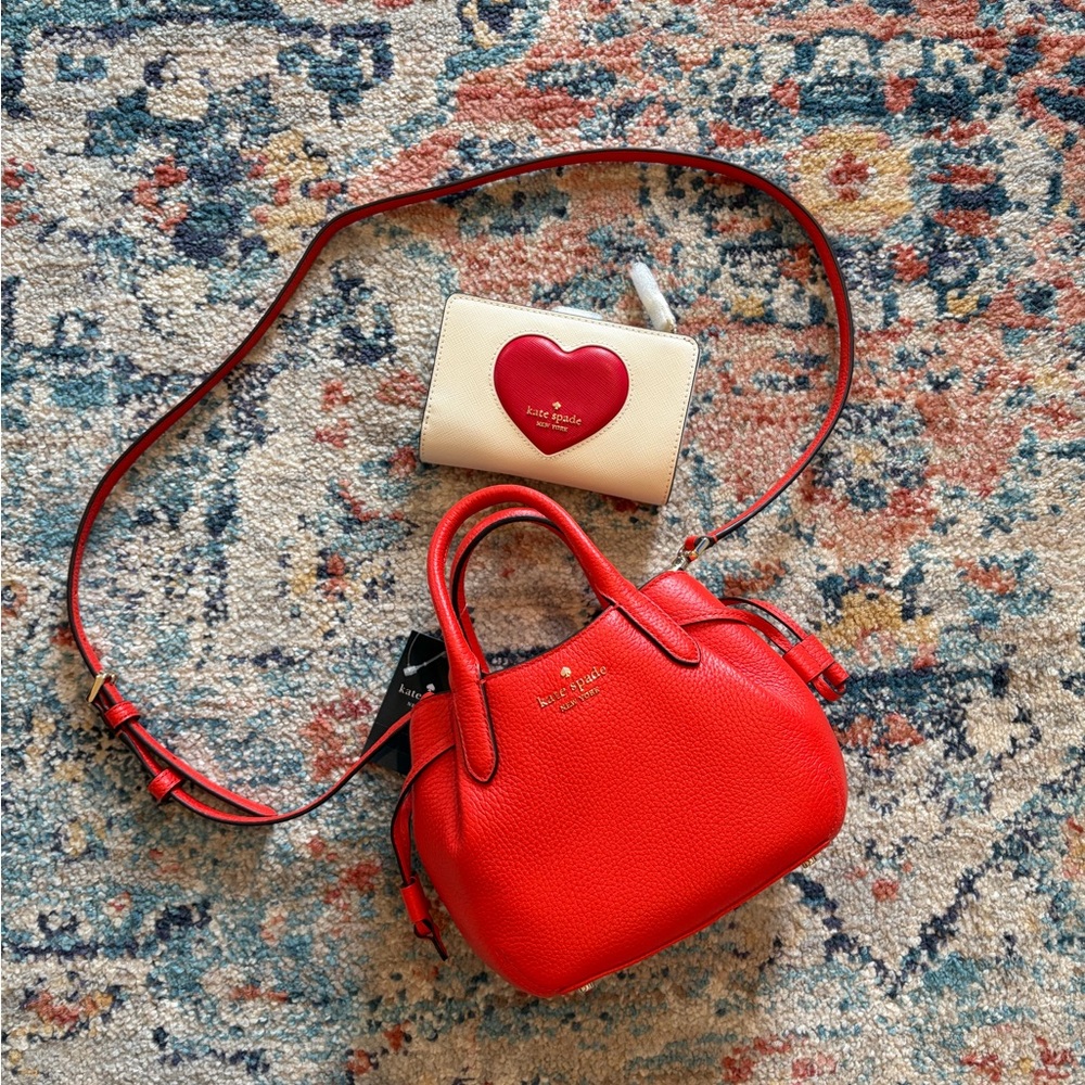 NWT Kate Spade NY Madison Puffy Heart Medium Bifold Wallet Meringue Multi ♠️ NEW - Picture 16 of 16